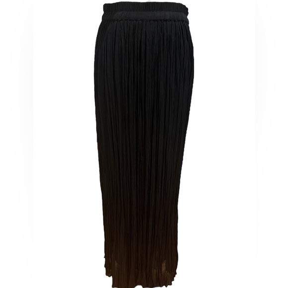 NWOT 90s SHEER BLACK BOHO GYPSY MICRO PLEATED LINED MAXI SKIRT AMANDA SMITH SZ L - Picture 4 of 7